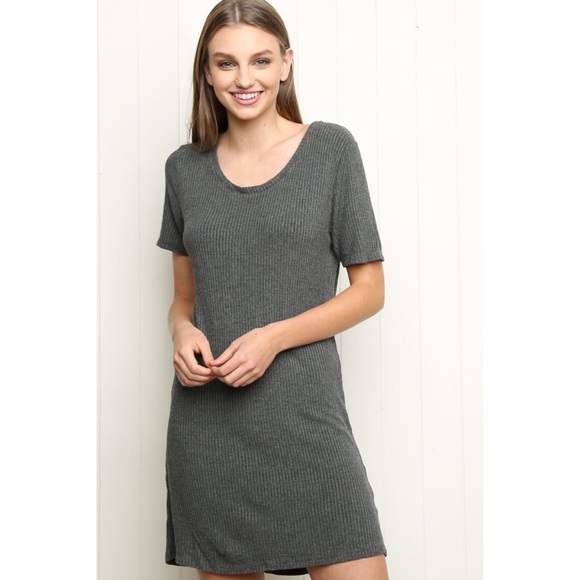 EUC Brandy Melville Emily Ribbed Knit Shirt Dress - Picture 2 of 6